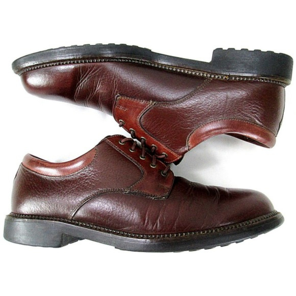 Neal M Men\'s Classic Brown Bison Leather Derby Shoes Waterproof Made In USA!!!